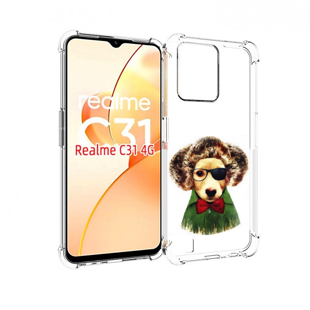 

Чехол MyPads Пес в бабочке для OPPO Realme C31, Прозрачный, Tocco