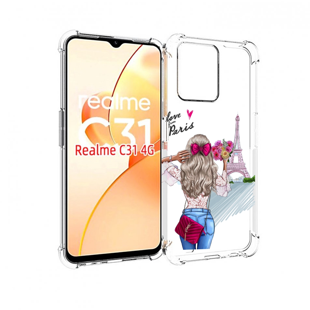 

Чехол MyPads Парижанка женский для OPPO Realme C31, Прозрачный, Tocco