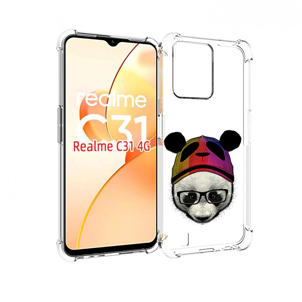 

Чехол MyPads Панда в шапке для OPPO Realme C31, Прозрачный, Tocco