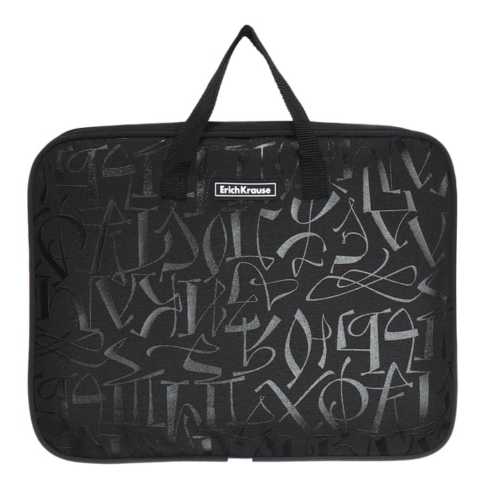 

Папка ErichKrause Lettering, с ручками А4+, 360х290х70мм, текстильная