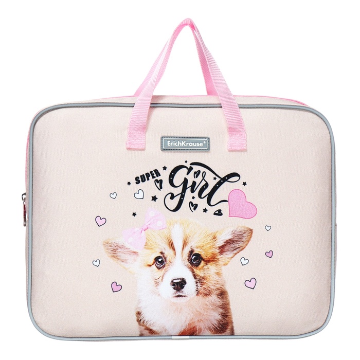 

Папка с ручками ErichKrause Corgi Puppy А4+, 360х290х70мм, текстильная