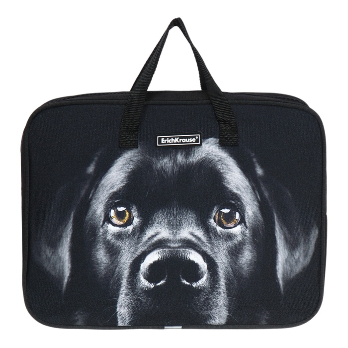 

Папка ErichKrause Black Dog с ручками А4+, 360х290х70мм, текстильная