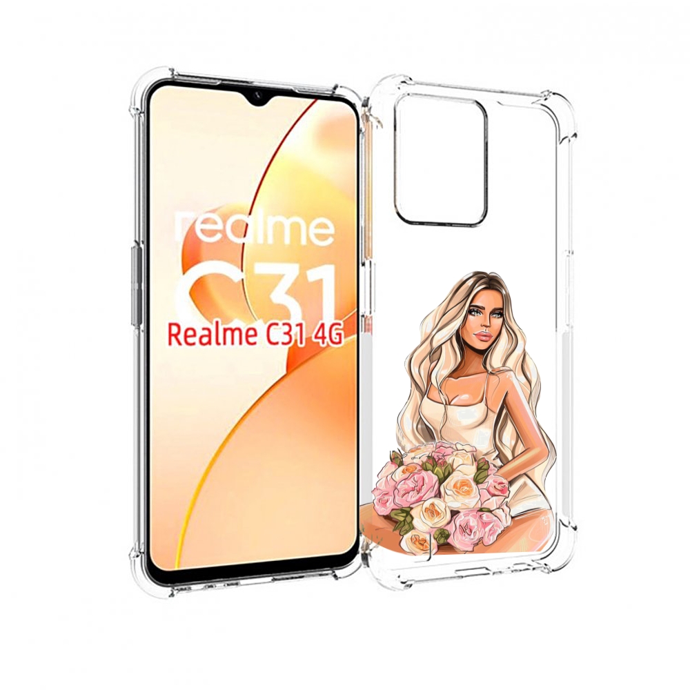 

Чехол MyPads Нежная-девушка женский для OPPO Realme C31, Прозрачный, Tocco