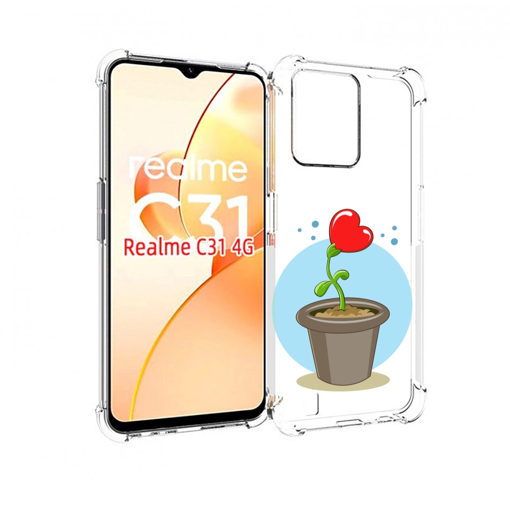 

Чехол MyPads Растение любви 14 февраля для OPPO Realme C31, Прозрачный, Tocco
