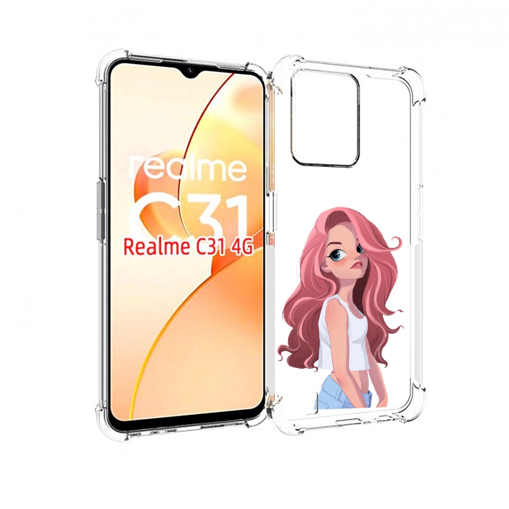 

Чехол MyPads Мультяшный-арт-девушки женский для OPPO Realme C31, Прозрачный, Tocco