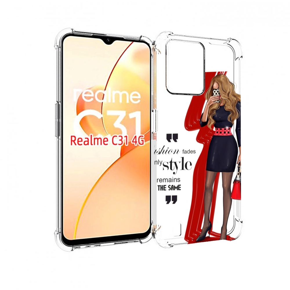 

Чехол MyPads Модная-девушка женский для OPPO Realme C31, Прозрачный, Tocco