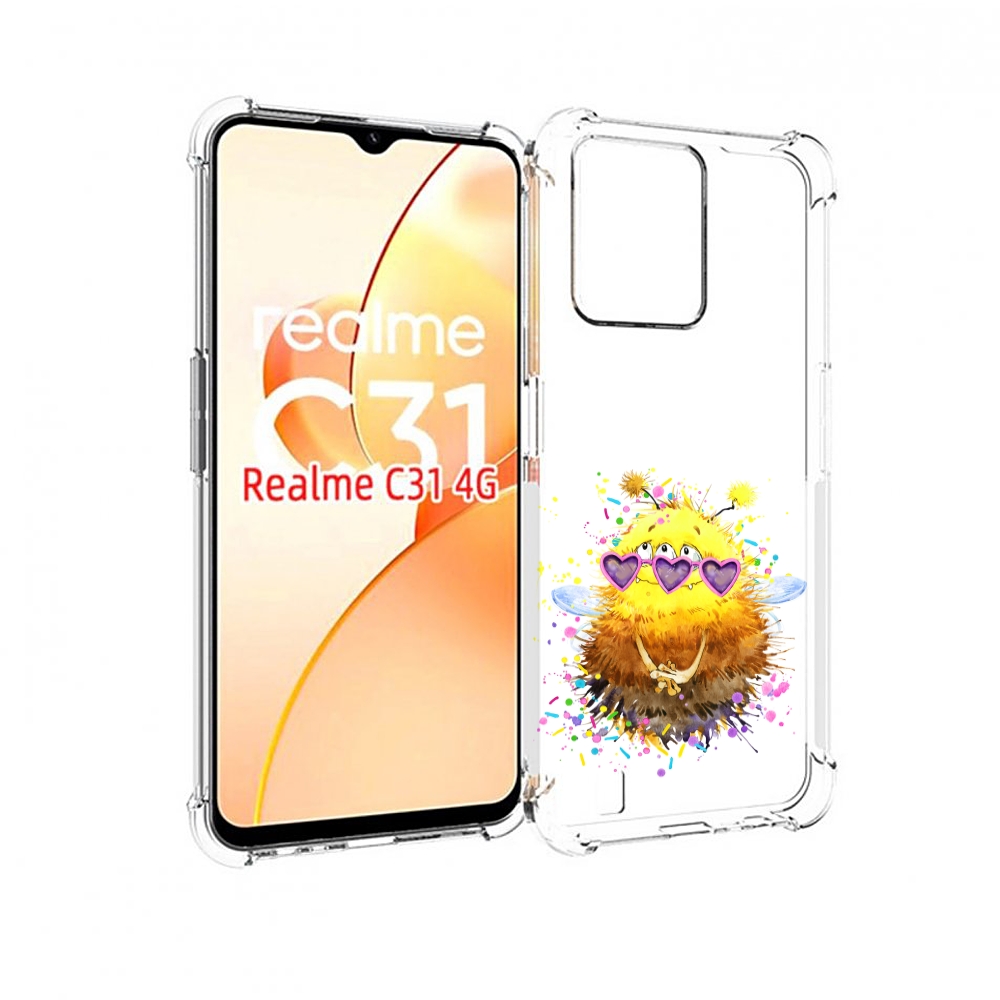 

Чехол MyPads Пушитый шмель для OPPO Realme C31, Прозрачный, Tocco