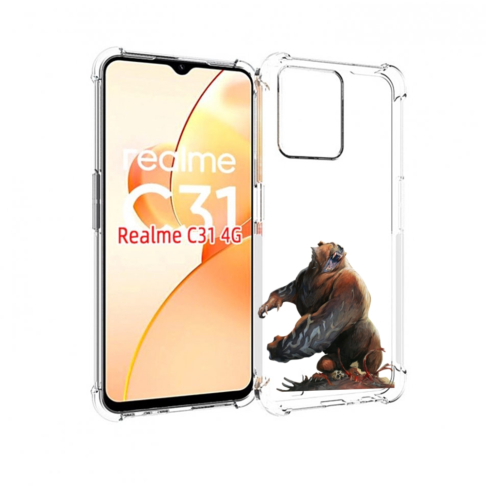 

Чехол MyPads Медведь-жестокий для OPPO Realme C31, Прозрачный, Tocco