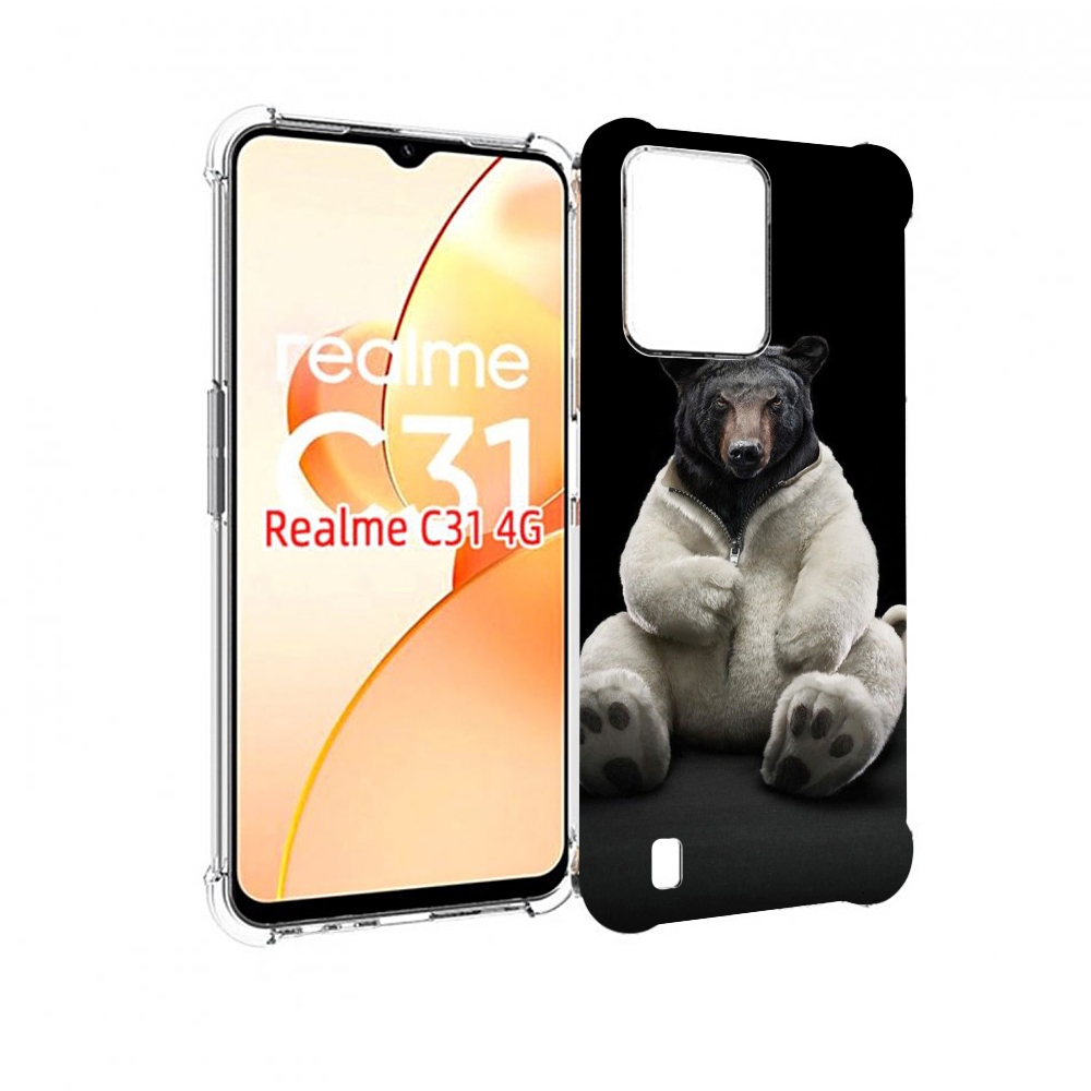 

Чехол MyPads Медведь-бурый-белый для OPPO Realme C31, Прозрачный, Tocco