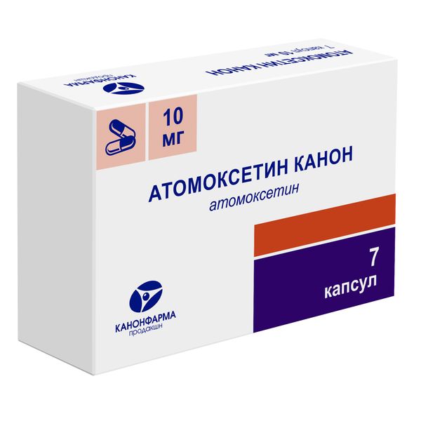 Атомоксетин Канон, капсулы, 10 мг, 7 шт.