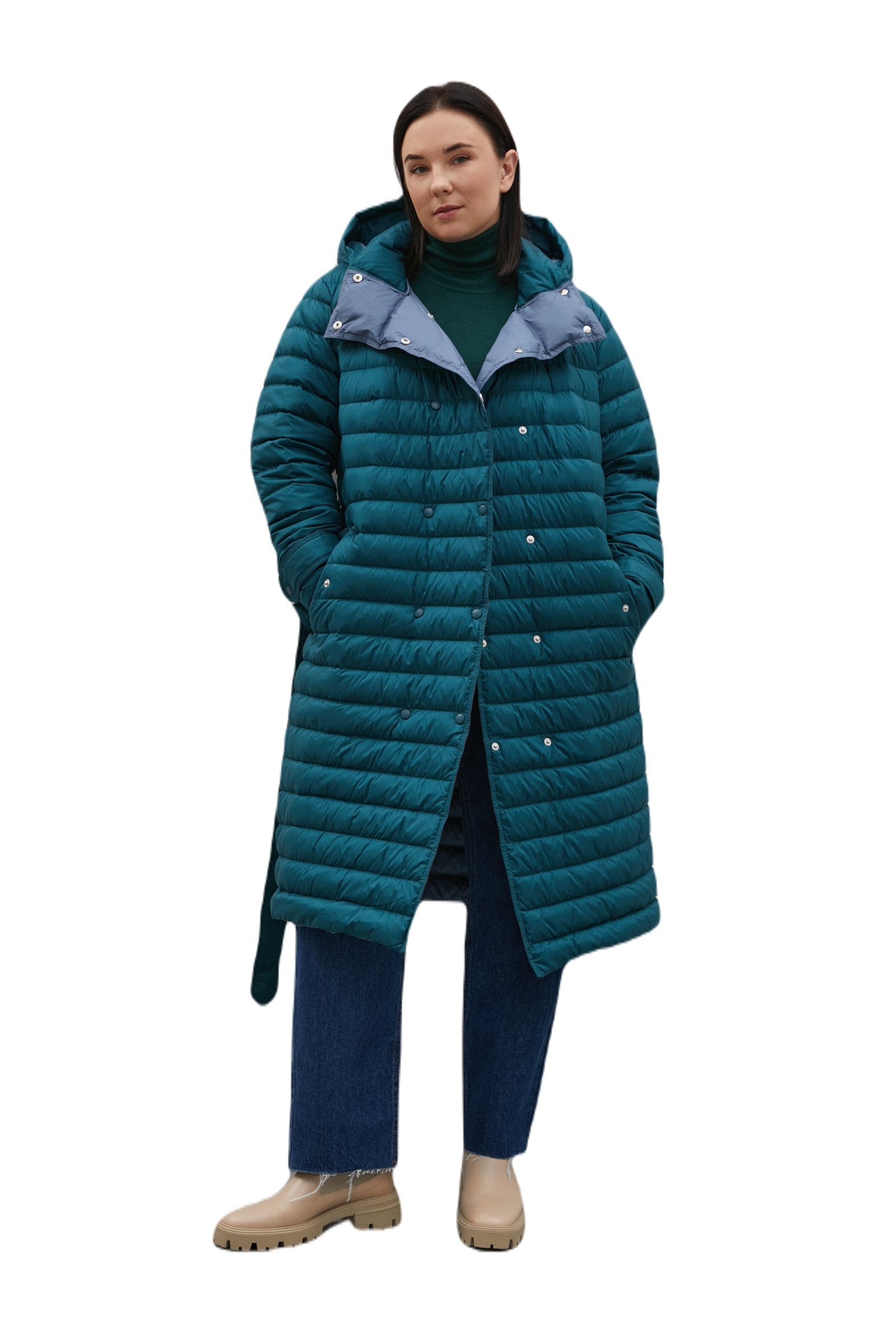 

Пуховик женский Finn Flare FAC110100B зеленый 4XL, FAC110100B