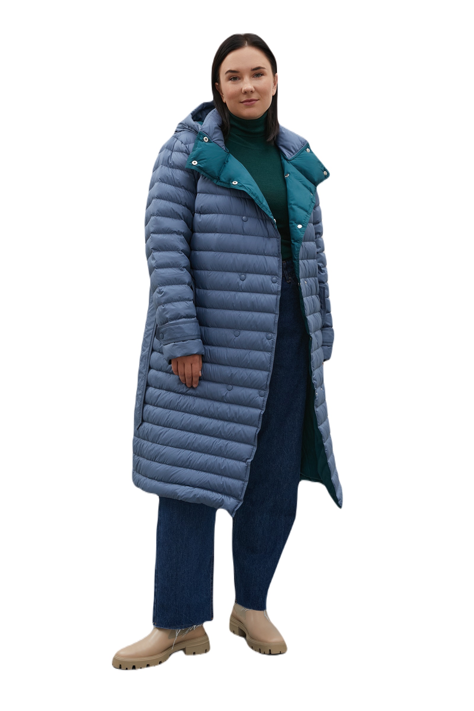 

Пуховик женский Finn Flare FAC110100B синий 3XL, FAC110100B