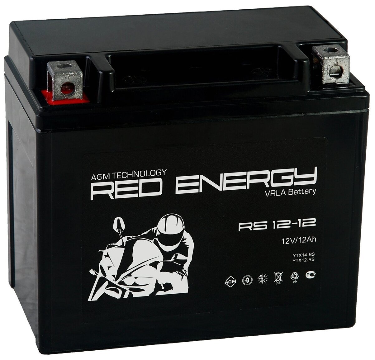 

Мото, Скутер 12В 10 А.ч. Red Energy RS1212 (150x87x130) (залитый) AGM Аккумулятор