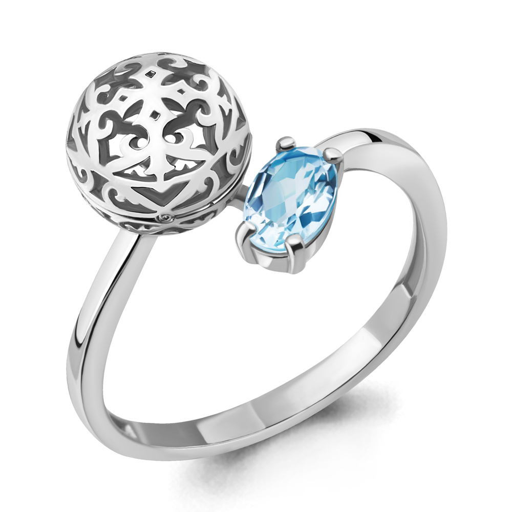 

Кольцо из серебра с топазом р. , Aquamarine 6923702_925_р, 6923702_925_р