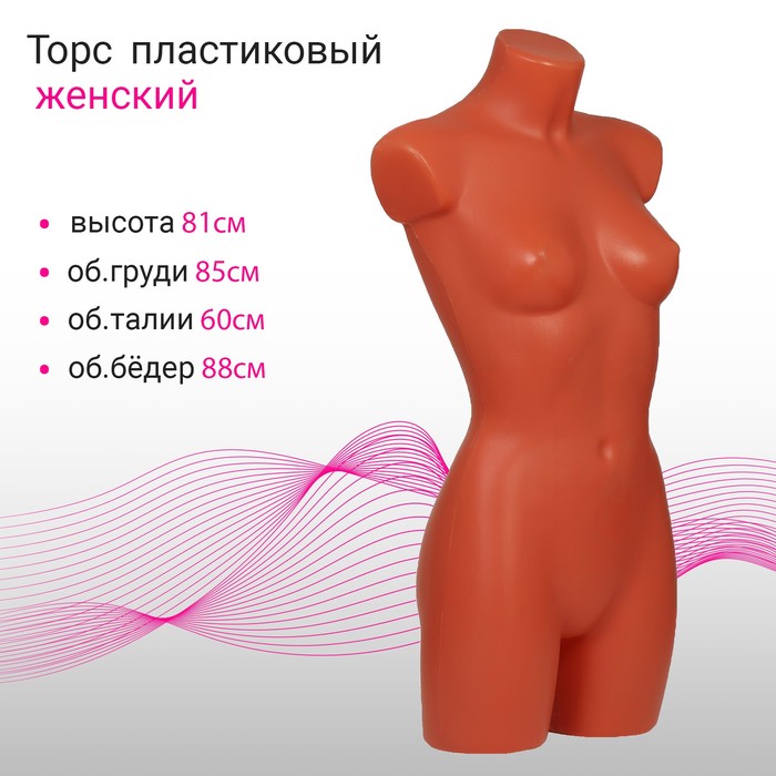 

Торс женский удлиненный, 85*60*88 см, цвет телесный