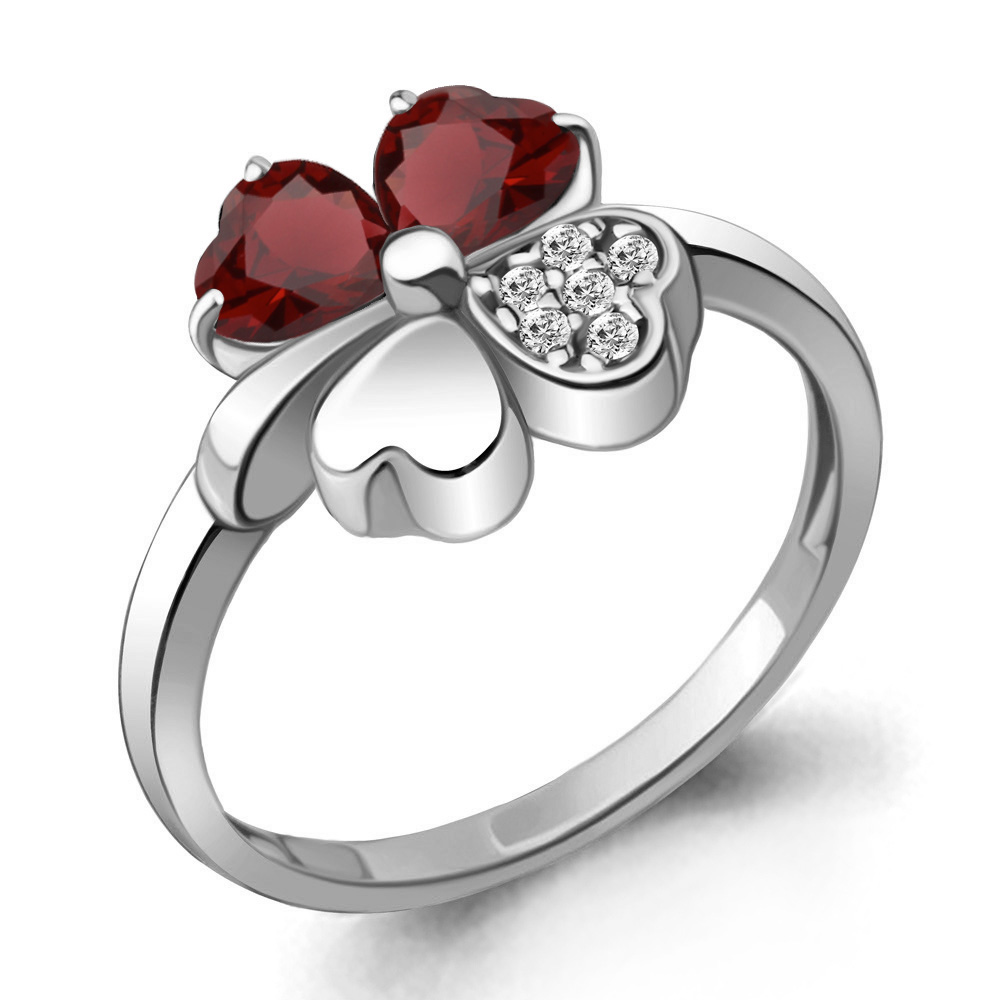 

Кольцо из серебра с гранатом р. 18,5 Aquamarine 6922603А_925_р, 6922603А_925_р