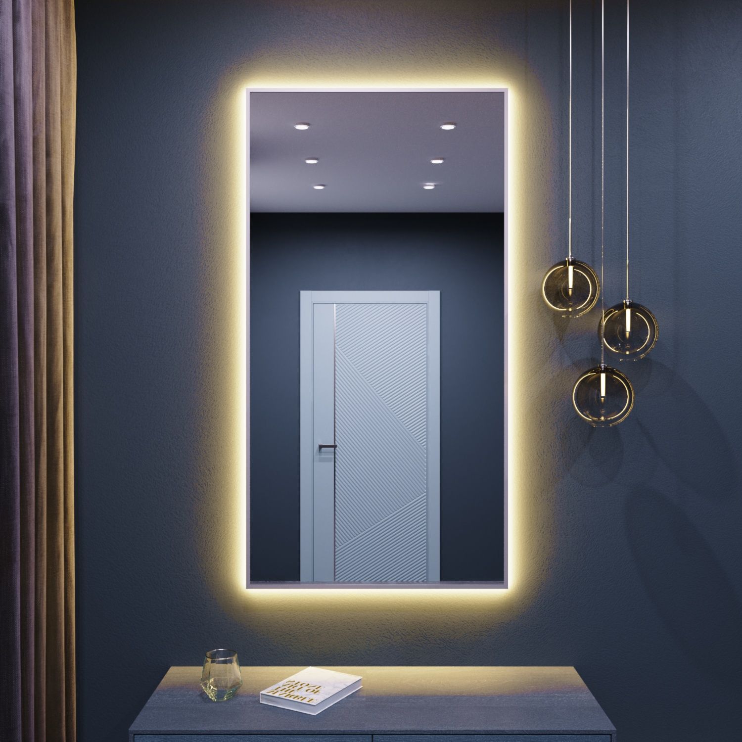 

Зеркало с подсветкой настенное ONE MARKET 120х60 см 3000К, Серебро, Серебристый, 12060с3000К