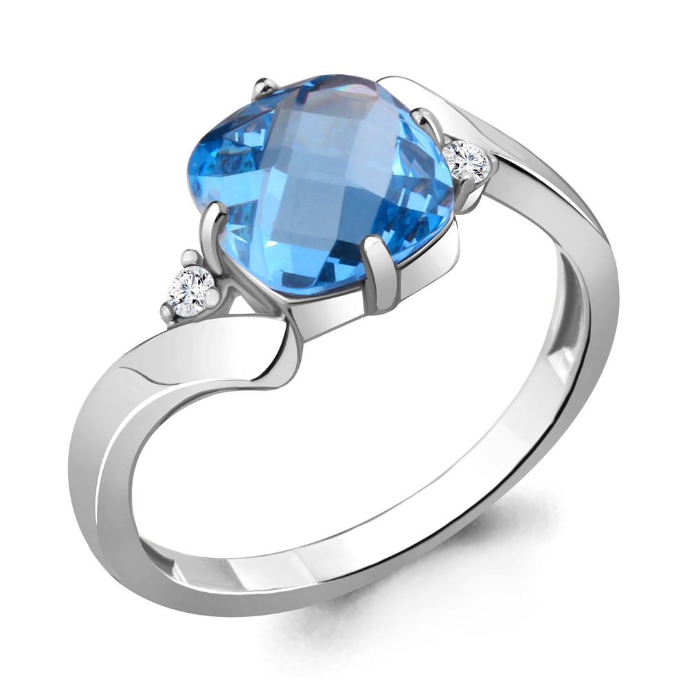 

Кольцо из серебра с топазом р. 19 Aquamarine 6922192А_925_р, 6922192А_925_р