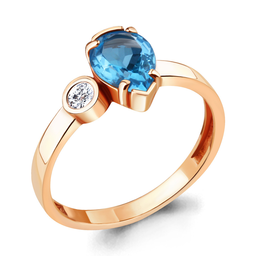 

Кольцо из серебра с топазом р. , Aquamarine 6922005А_925_з, 6922005А_925_з