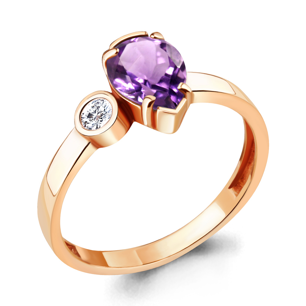 

Кольцо из серебра с аметистом р. 17 Aquamarine 6922004А_925_з, 6922004А_925_з