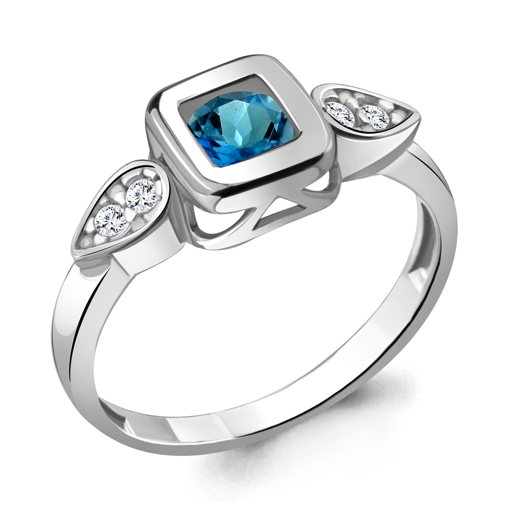 

Кольцо из серебра с топазом р. 17 Aquamarine 6921908А_925_р, 6921908А_925_р