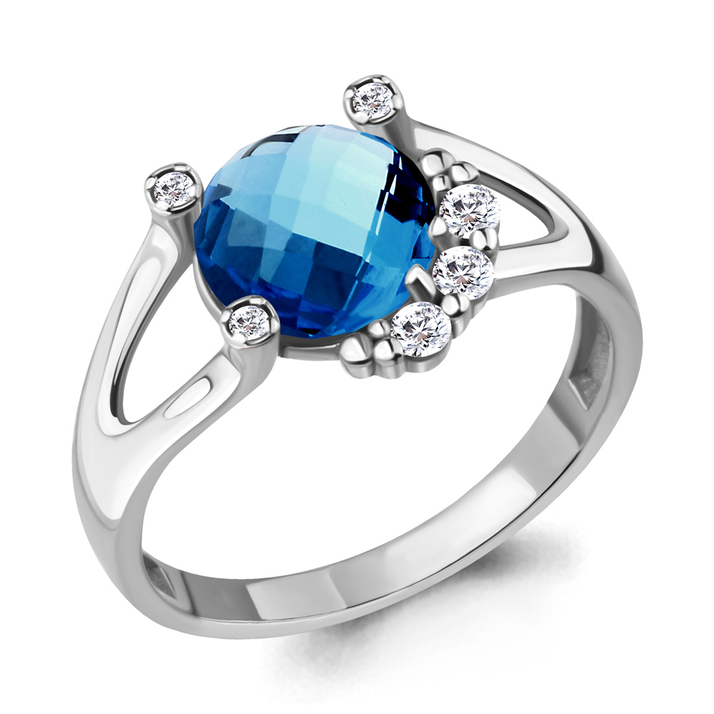 

Кольцо из серебра с топазом р. 18 Aquamarine 6921793А_925_р, 6921793А_925_р