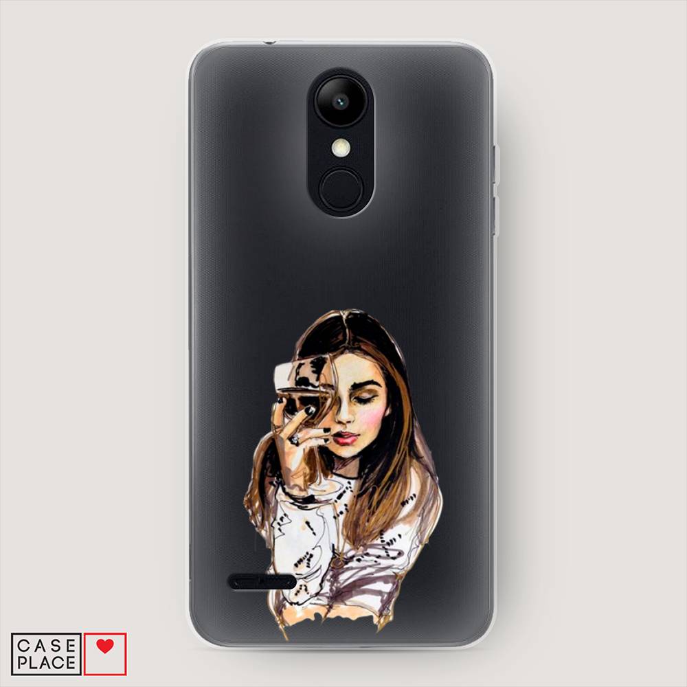 

Чехол Awog на LG K9 (K8 2018) "Девушка с бокалом", Коричневый;прозрачный;бежевый, 83750-7