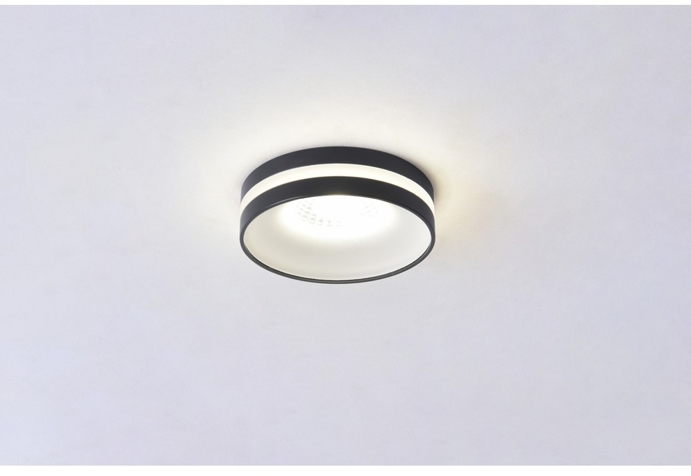 Точечный светильник встраиваемый светодиодный черно-белый Omnilux Napoli OML-102719-06