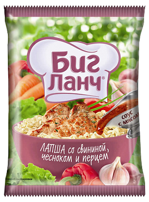 

Лапша Биг Ланч Свинина-чеснок-перец 75 г