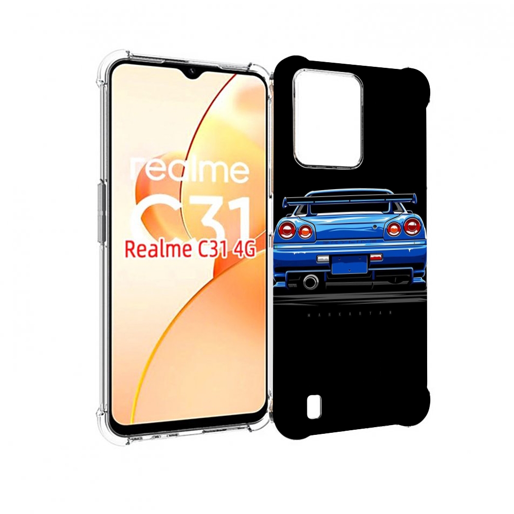 

Чехол MyPads Машина-синяя мужской для OPPO Realme C31, Прозрачный, Tocco