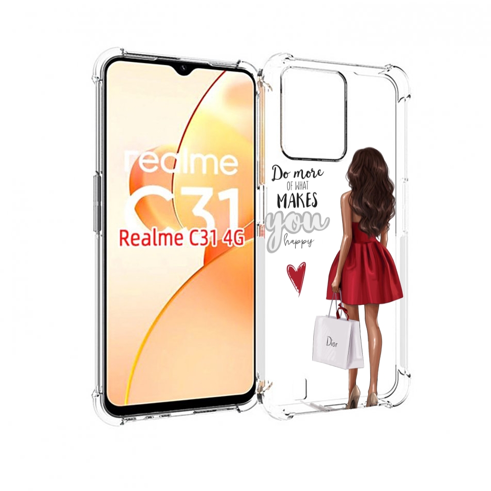 

Чехол MyPads Маленькие-радости женский для OPPO Realme C31, Прозрачный, Tocco