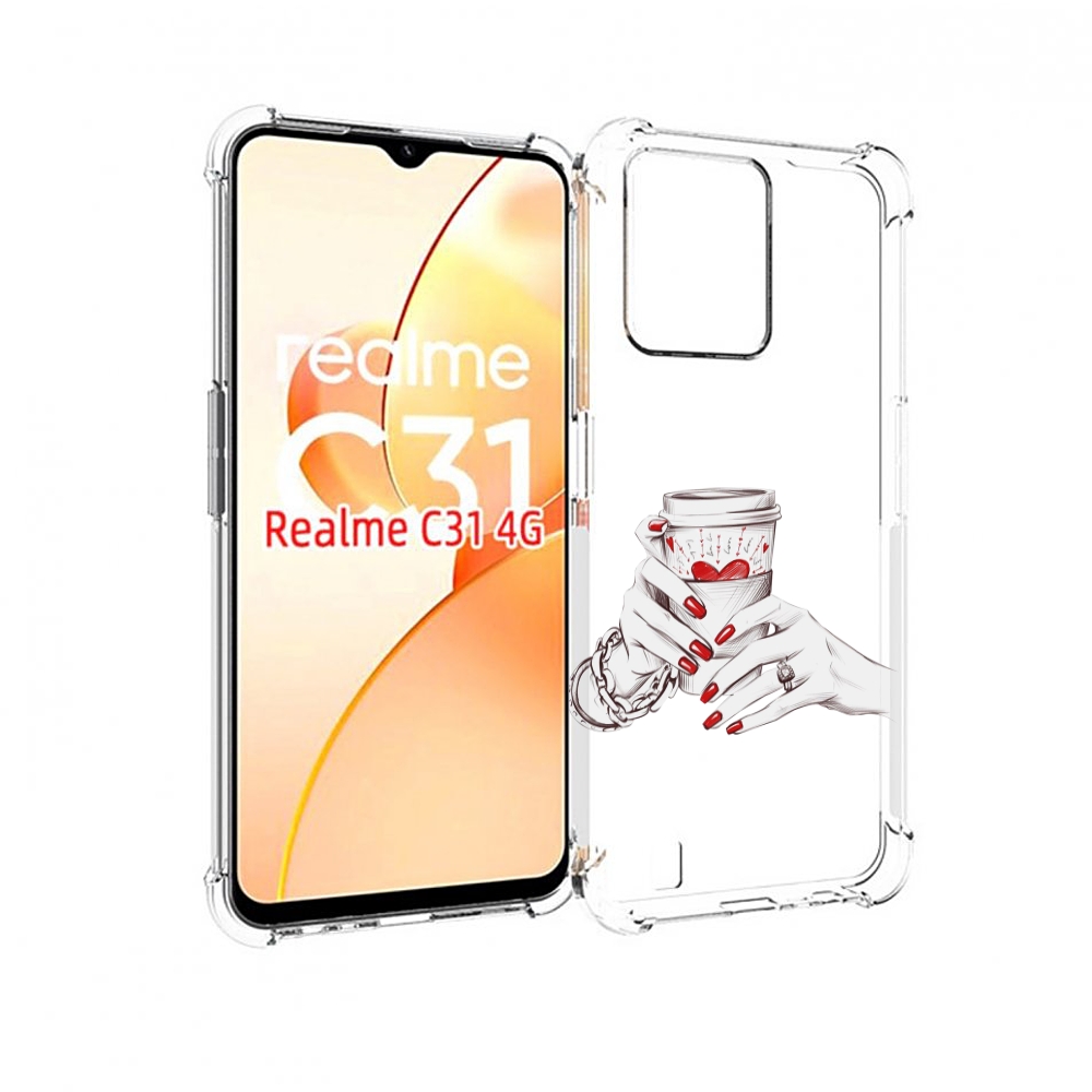 фото Чехол mypads любовный-стакан для oppo realme c31