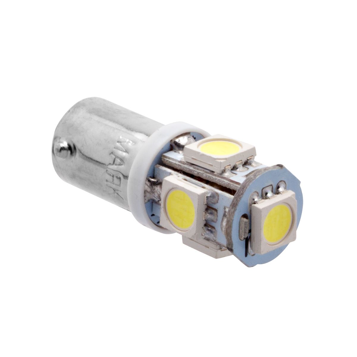 Лампа светодиодная 12 V BA9S-5 SMD белая повторит.подсв фары Маяк 12T8W5SMD