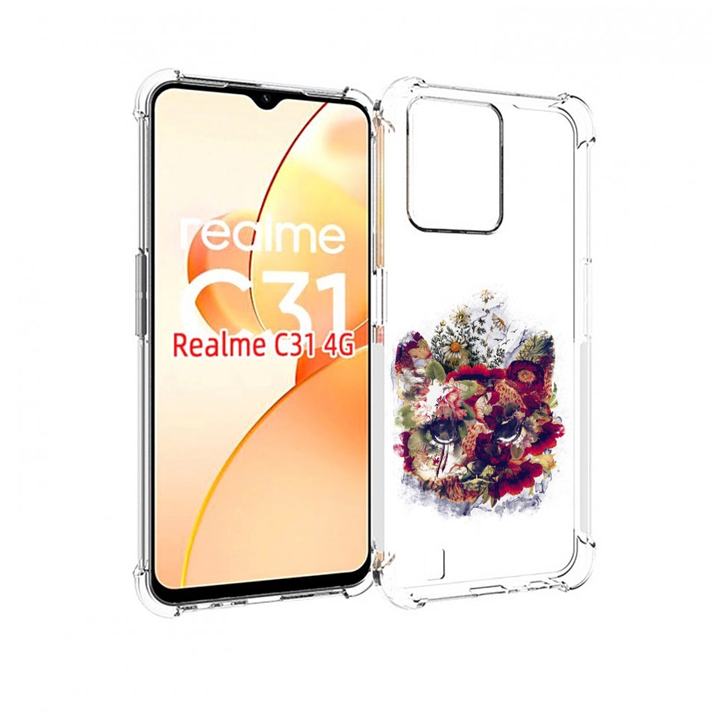 

Чехол MyPads Лиса в цветах-2 для OPPO Realme C31, Прозрачный, Tocco