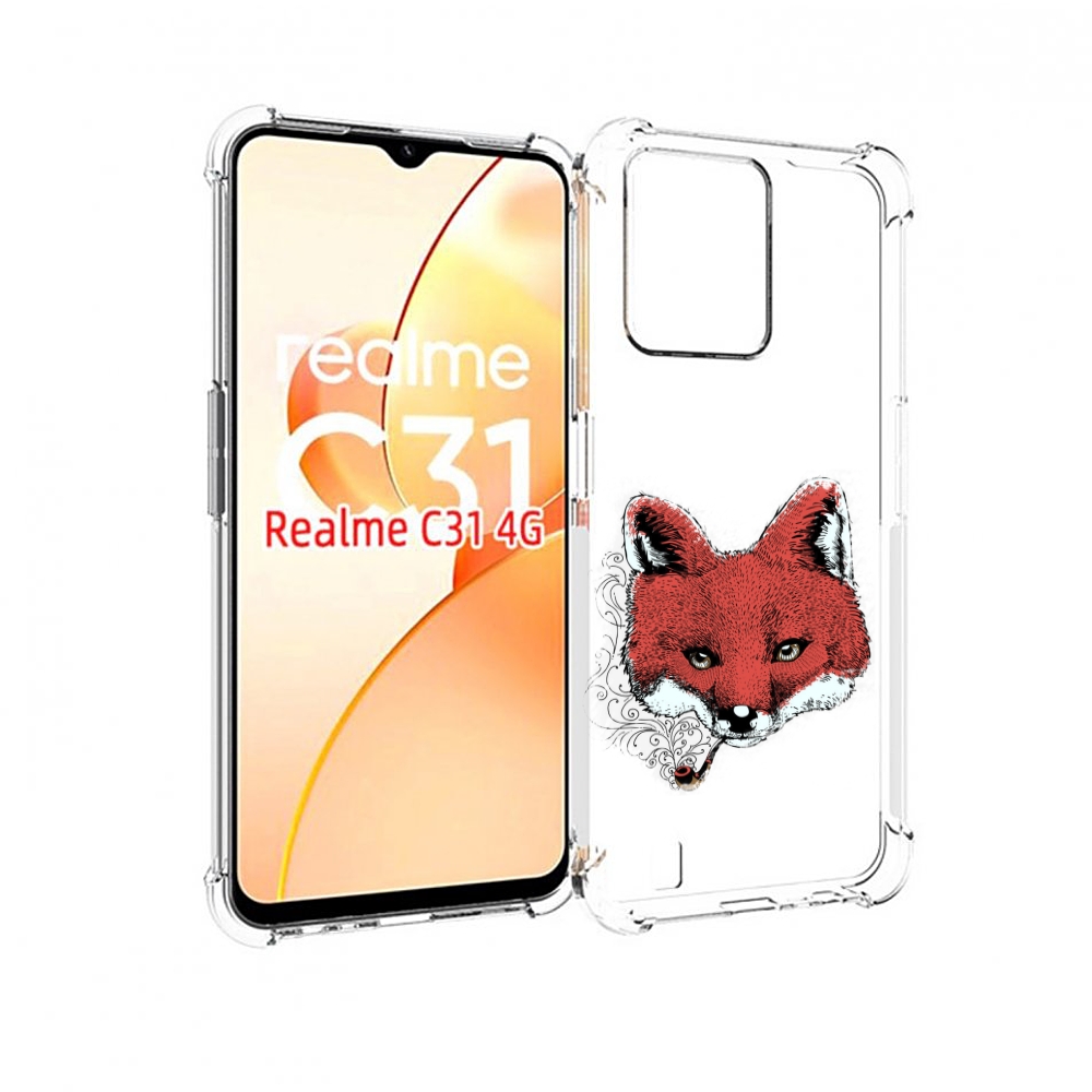 

Чехол MyPads Лис с трубкой для OPPO Realme C31, Прозрачный, Tocco