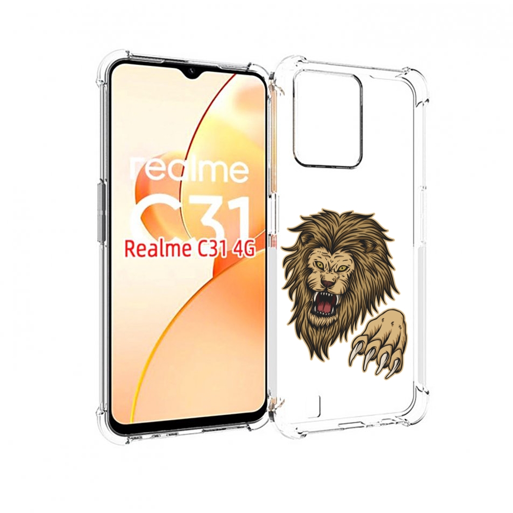 

Чехол MyPads Лев-завоеватель мужской для OPPO Realme C31, Прозрачный, Tocco
