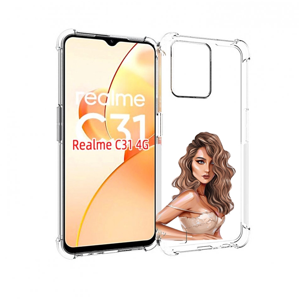 

Чехол MyPads Кудрявая-девушка женский для OPPO Realme C31, Прозрачный, Tocco
