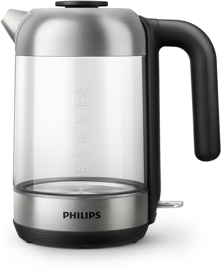 Чайник электрический Philips HD9339/80 1.7 л прозрачный, черный блюдо стеклянное sultana 23×18 см прозрачный