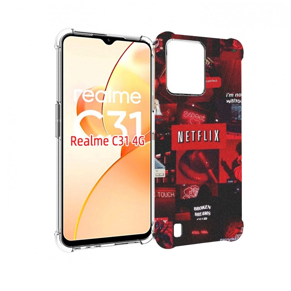 

Чехол MyPads Красные-проекты для OPPO Realme C31, Прозрачный, Tocco