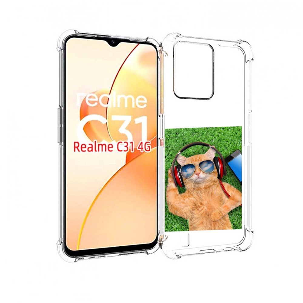

Чехол MyPads Кот-кайфарик для OPPO Realme C31, Прозрачный, Tocco