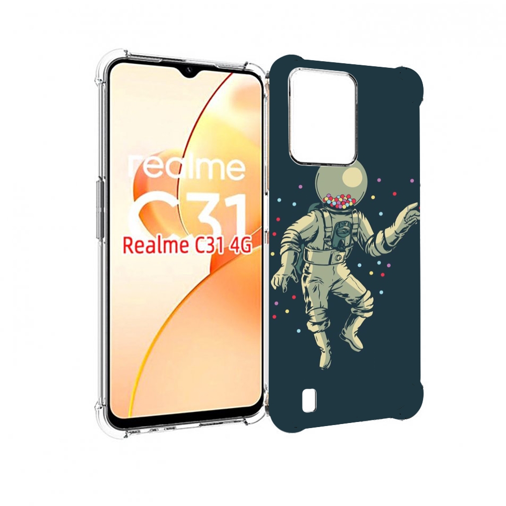 

Чехол MyPads Космонавт для OPPO Realme C31, Прозрачный, Tocco