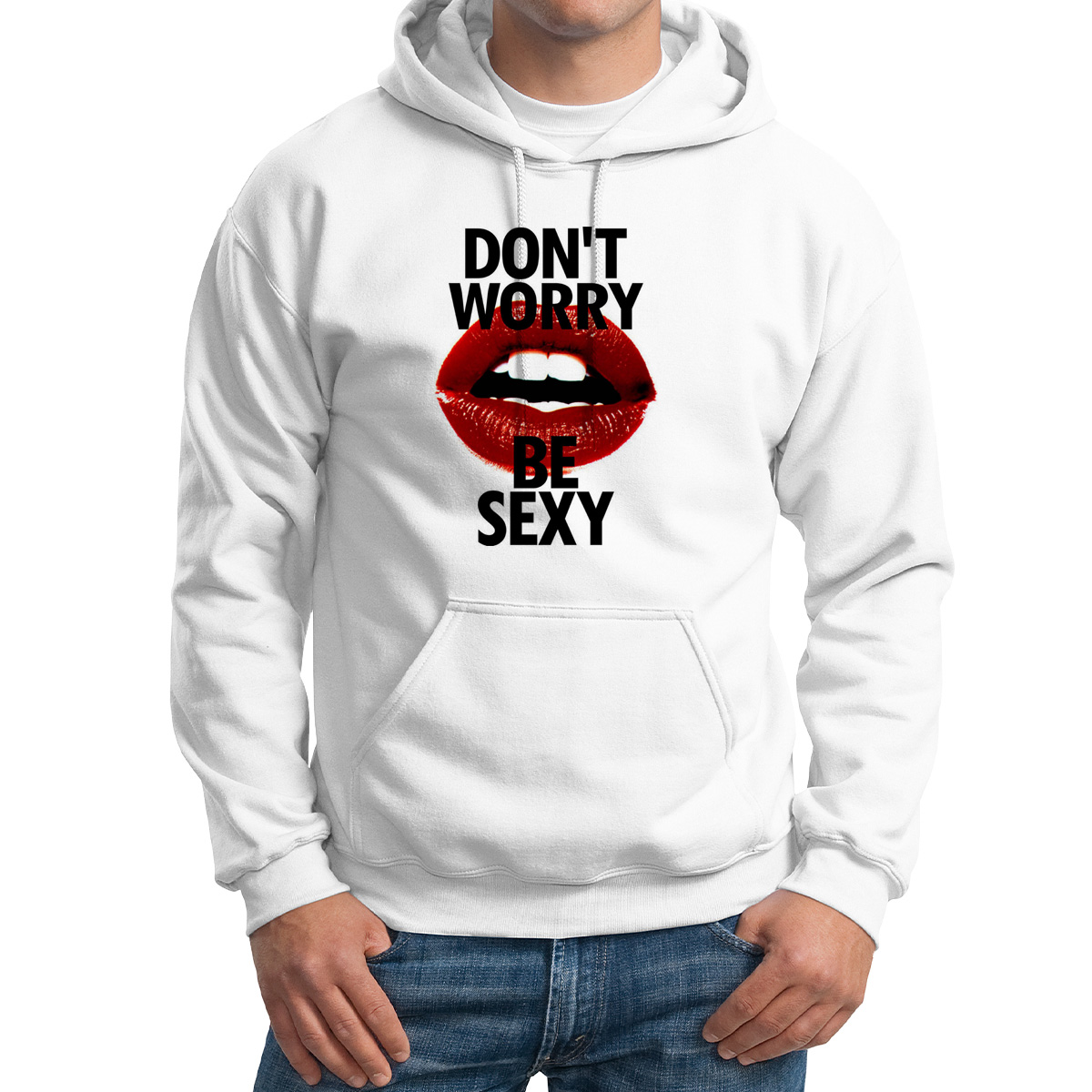 

Худи унисекс CoolPodarok Dont worry be sexy белое 52 RU, 52M01584