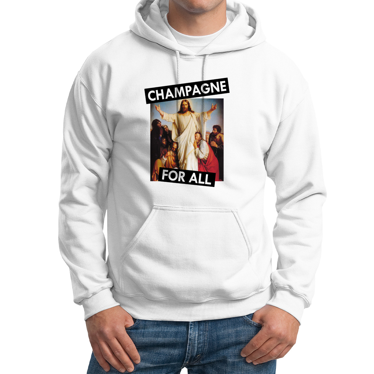 

Худи унисекс CoolPodarok Champagne for all белое 52 RU, Белый, 52M01583