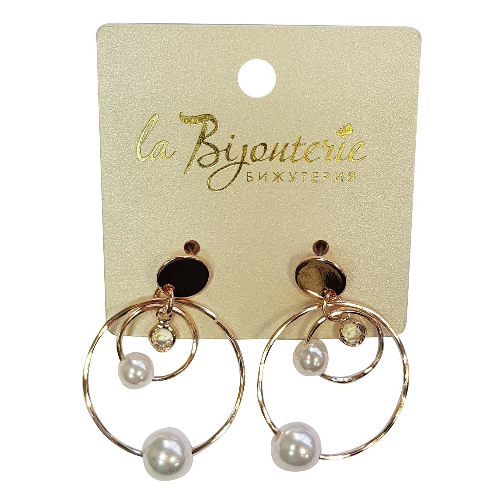 

Серьги из бижутерного сплава с пластиком/стеклом La Bijouterie