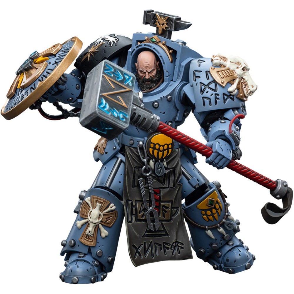 Фигурка JoyToy Warhammer 40K Space Wolves Arjac Rockfist 1:18 JT6878