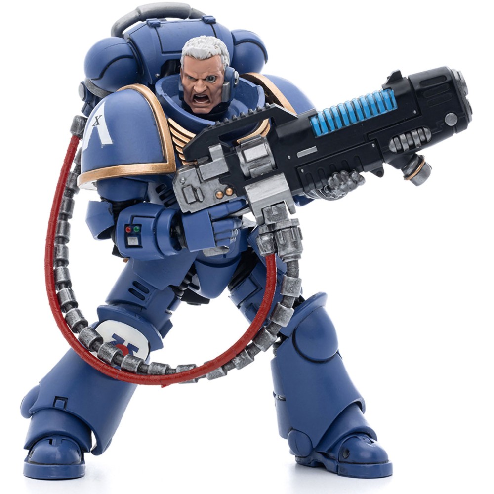 Фигурка JoyToy Warhammer 40K Ultramarines Hellblasters Sergeant Ulaxes 1:18 JT5352