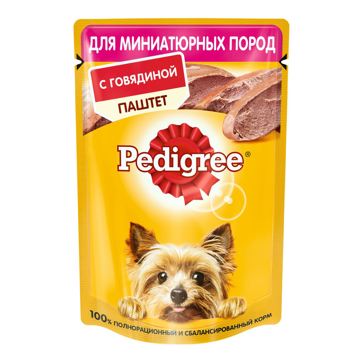 Влажный корм для собак Pedigree Паштет с говядиной, 80 г