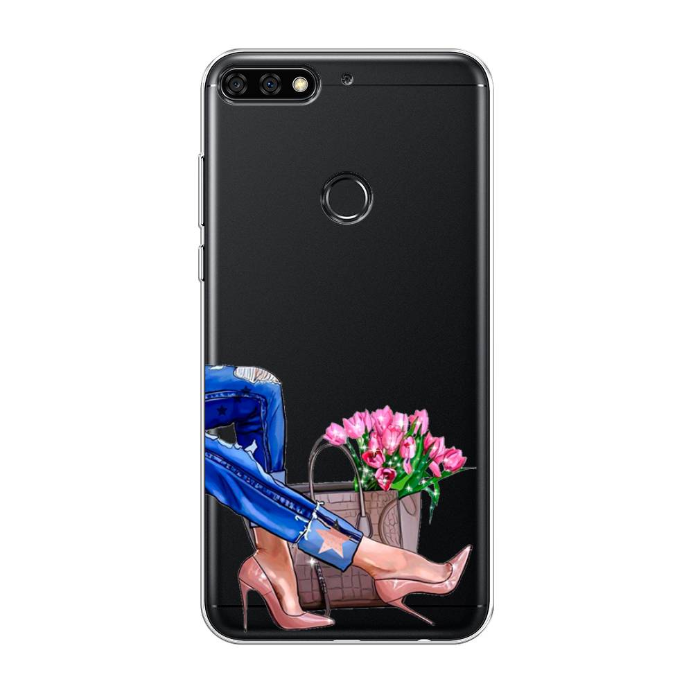 

Чехол Awog на Honor 7C Pro "Каблучки", Голубой;коричневый;розовый, 65550-7