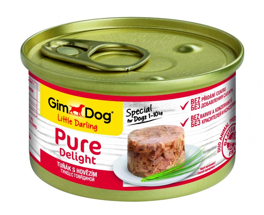 Консервы для собак Gimborn Gimdog Pure Delight тунец с говядиной, 85 г