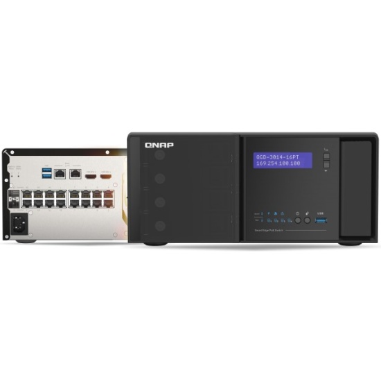 

Сетевое хранилище данных QNAP QGD-3014-16PT-8G черный, QGD-3014-16PT-8G